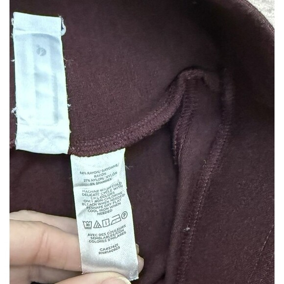 LOFT Leggings in Heathered Maroon Burgundy Ponte Size SMALL Stretch Classic - Picture 7 of 8